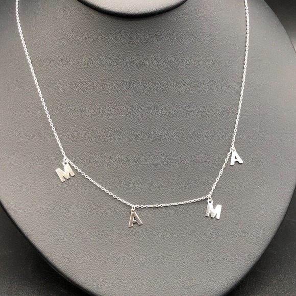 Adornia Necklace "MAMA" 925 Sterling Silver Mothers Gift 18" Dainty Shaker Chain - Picture 2 of 5